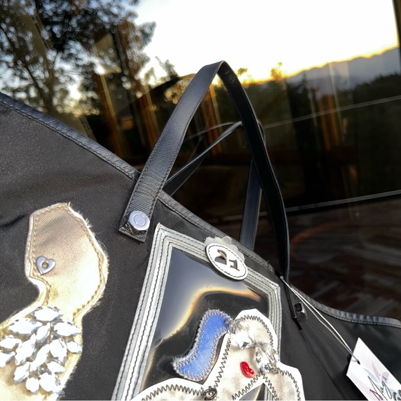 Prada: Runway Beaded Tessuto Models on Runway Limited Edition Nylon Tote Bag - Picture 12 of 17